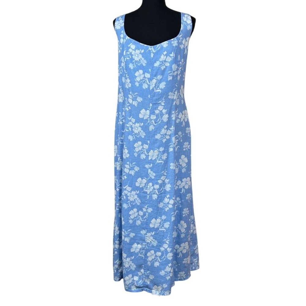 Old Navy NWT Blue Floral Sleeveless Linen Midi Dress Size XXL